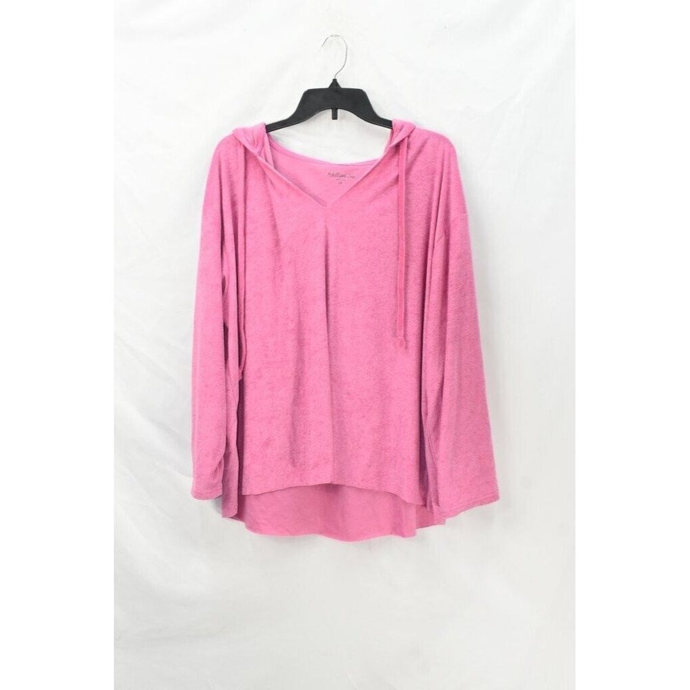 Rebellious One HOT PINK Women's Trendy Plus Size 2X Loop Terry Hoodie LL1008AFA